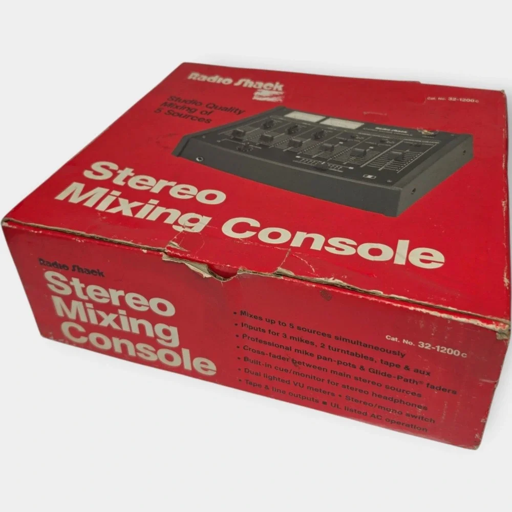Realistic Radio Shack 32-1200C Stereo Mixing Console Vintage 5-Source Mixer NOS